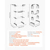 VEVOR Clothes Drying Rack, 4-Tier Foldable Laundry Dryer Rack, Metal Drying Racks with 24 Drying Rods, Free-Standing and Portable Hanger with 4 Castors and Two Side Wings for Outdoor & Indoor Use