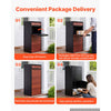 VEVOR Package Delivery Box for Outside 44.09 in Large Metal Parcel Drop Box, for Porch, Curbside & House Storage, Lockable Anti-Theft Waterproof Weatherproof, Secure Mailbox for Outdoor, Black & Brown