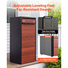 VEVOR Package Delivery Box for Outside 44.09 in Large Metal Parcel Drop Box, for Porch, Curbside & House Storage, Lockable Anti-Theft Waterproof Weatherproof, Secure Mailbox for Outdoor, Black & Brown