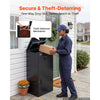 VEVOR Package Delivery Box for Outside 43.31 in Large Metal Parcel Drop Box, for Porch, Curbside & House Storage, Lockable Anti-Theft Waterproof Weatherproof, Thick Secure Mailbox for Outdoor, Black
