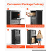 VEVOR Package Delivery Box for Outside 44.13 in Large Parcel Drop Box Black, for Porch, Curbside & House Storage, Lockable Anti-Theft Waterproof Weatherproof, Thick PP Secure Mailbox for Outdoor Use