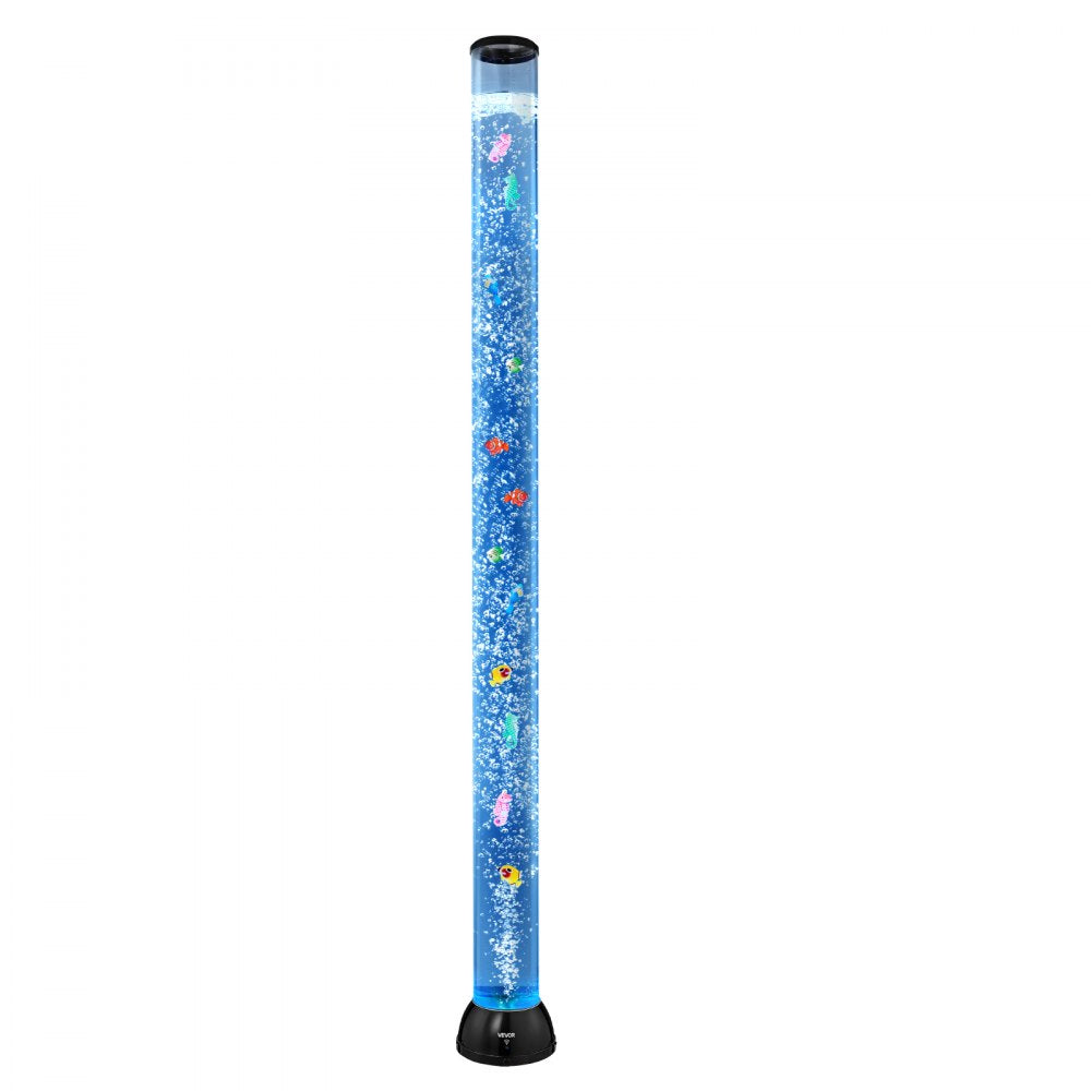 VEVOR Sensory Bubble Tube Lamp, 5 ft Bubble Fish Tube, Sensory Aquarium Lamp with 10 Floating Fish & 16 Color Effects, Remote Control, Stress Relief Calming Light for Bedroom Living Room Home Decor