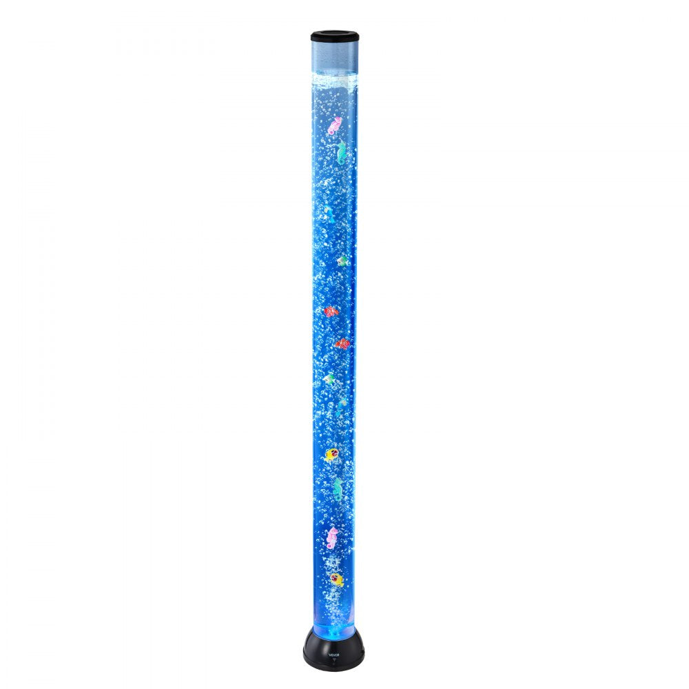 VEVOR Sensory Bubble Tube Lamp, 5 ft Bubble Fish Tube, Sensory Aquarium Lamp with 10 Floating Fish & 16 Color Effects, Remote Control, Stress Relief Calming Light for Bedroom Living Room Home Decor