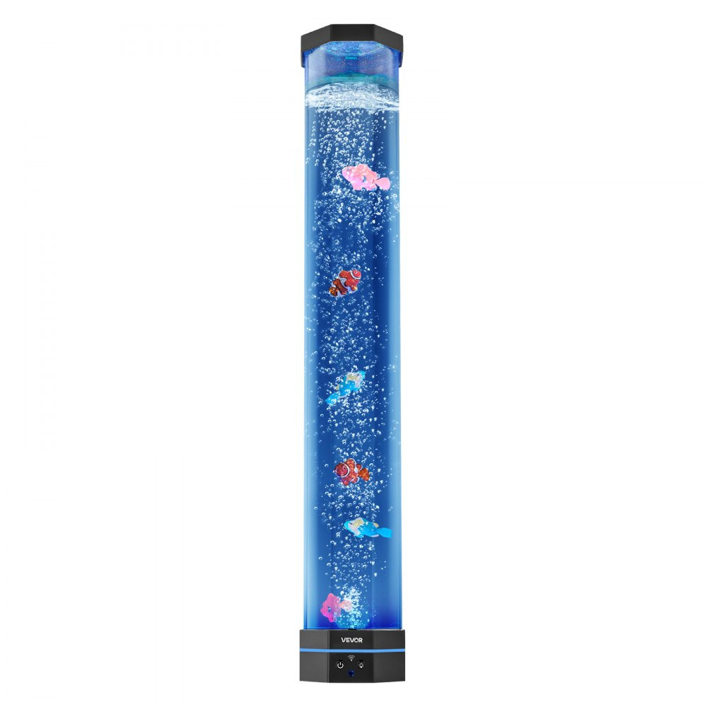 VEVOR Sensory Bubble Tube Lamp, 2.67 ft Bubble Fish Tube, Sensory Aquarium Lamp with 6 Floating Fish & 16 Color Effects, Remote Control, Stress Relief Calming Light for Bedroom Living Room Home Decor