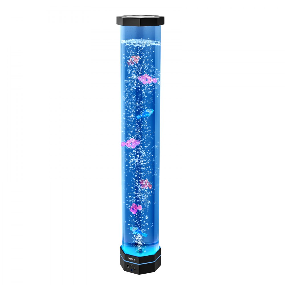 VEVOR Sensory Bubble Tube Lamp, 2.67 ft Bubble Fish Tube, Sensory Aquarium Lamp with 6 Floating Fish & 16 Color Effects, Remote Control, Stress Relief Calming Light for Bedroom Living Room Home Decor