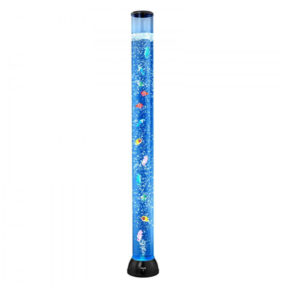 VEVOR Sensory Bubble Tube Lamp, 4 ft Bubble Fish Tube, Sensory Aquarium Lamp with 10 Floating Fish & 16 Color Effects, Remote Control, Stress Relief Calming Light for Bedroom Living Room Home Decor
