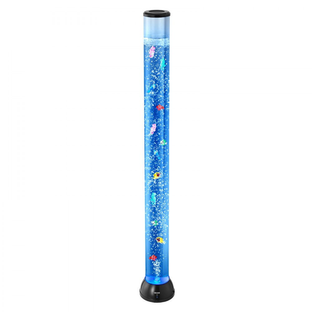 VEVOR Sensory Bubble Tube Lamp, 4 ft Bubble Fish Tube, Sensory Aquarium Lamp with 10 Floating Fish & 16 Color Effects, Remote Control, Stress Relief Calming Light for Bedroom Living Room Home Decor