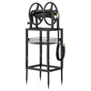 VEVOR Freestanding Garden Hose Reel, Holds 125 Feet of 5/8-inch Hose, Wall Mount or Ground Mount, Detachable Holder Stand with Storage Rack, 5 ft Leader Hose, Brass Fitting, 4 Spikes, for Backyards