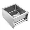 VEVOR Stainless Steel Floor Mop Sink, 22 x 19 x 12 in, 304 Stainless Steel, with 3-in-1 Filter and Wall-Mounted Bracket, X-Shaped Groove for Quick and Smooth Drainage, for Balcony and Bathroom
