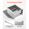 VEVOR Stainless Steel Floor Mop Sink, 22 x 19 x 12 in, 304 Stainless Steel, with Backsplash, 3-in-1 Filter and Wall-Mounted Bracket, X-Shaped Groove for Quick Drainage, for Balcony and Bathroom