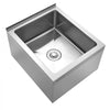 VEVOR Stainless Steel Floor Mop Sink, 22 x 19 x 12 in, 304 Stainless Steel, with Backsplash, 3-in-1 Filter and Wall-Mounted Bracket, X-Shaped Groove for Quick Drainage, for Balcony and Bathroom