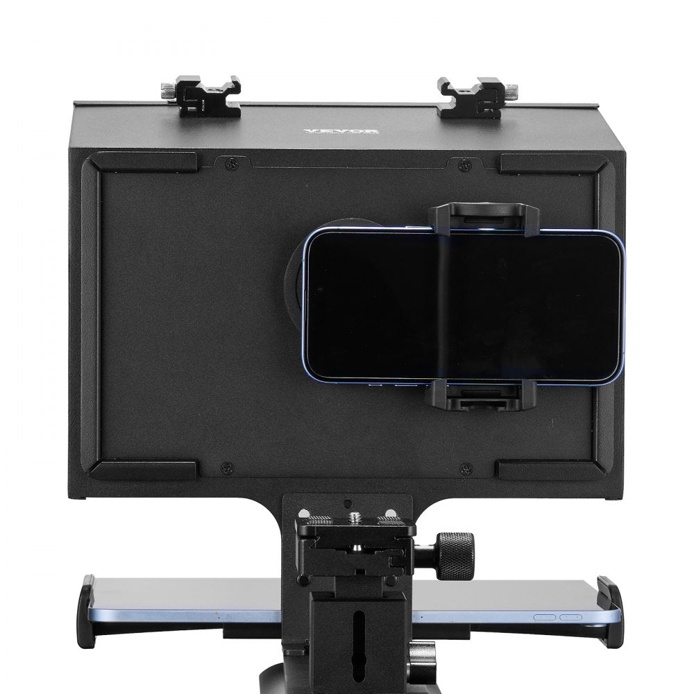 VEVOR Teleprompter, 13" Aluminum Alloy, Floor Type with Adjustable Angle Spectroscope, Remote Control, for YouTube, Twitch, Zoom, Supports DSLR/Webcam/Smartphone, for Video Recording/Live Streaming