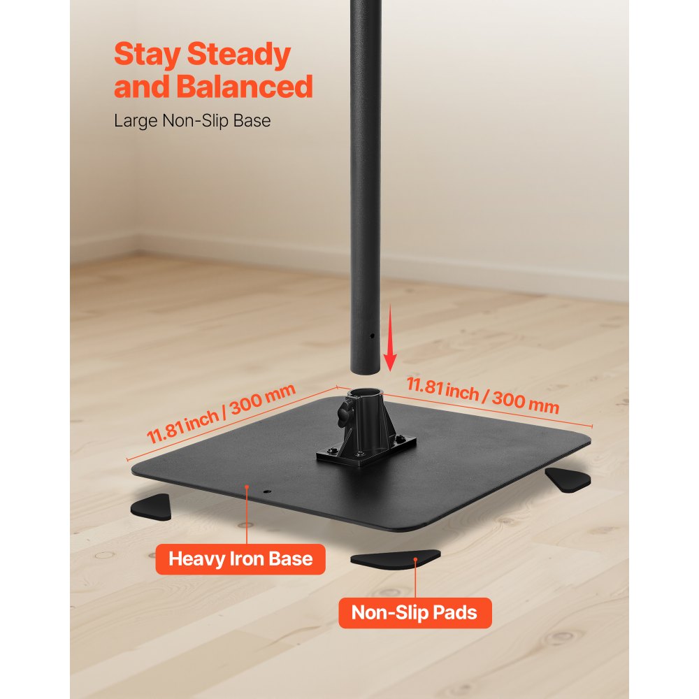 VEVOR Projector Stand, Projector Floor Stand with Adjustable Height 30.3 to 63.4 inch, 360° Horizontal Rotation Projectors Cart for Meetings, Outdoor Movies, Video Stand, Gimbal Mount or Tray Support
