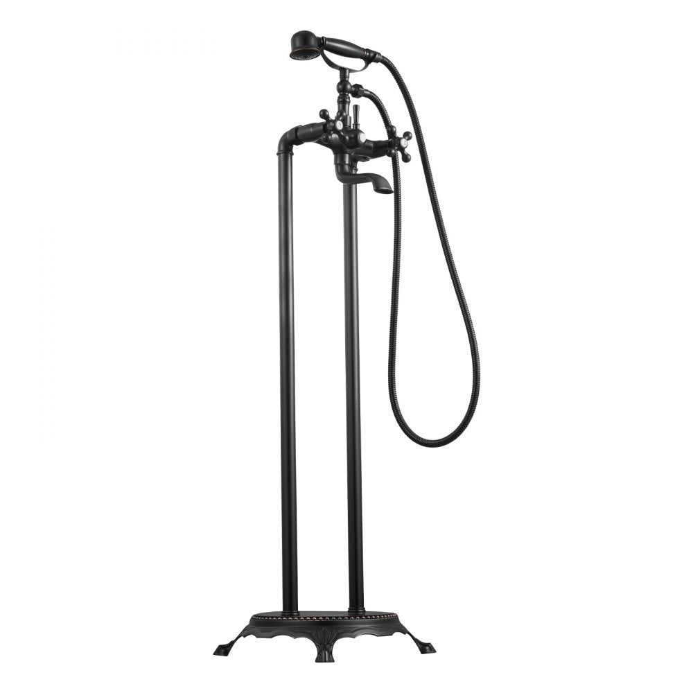 VEVOR Clawfoot Bathtub Faucet, Freestanding Tub Faucets with Handheld Shower, Vintage Oil-Rubbed Bronze Tub Filler Faucet Shower Kit with 360° Rotation Spout & 59-inch Long Hose for Bathtubs