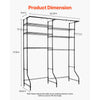 VEVOR Over Washer and Dryer Storage Shelves, 6 Tiers Laundry Room Drying Rack with Hanger Rod and Hooks, Two Rows Adjustable Washer Shelves Space Saver, for Laundry Room Storage & Organization, Black