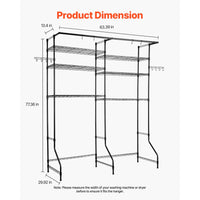 Vevor Washer and Dryer Storage Shelf 6-Tier Over Washer Organizer Blac ...