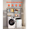 VEVOR Over Washer and Dryer Storage Shelves, 6 Tiers Laundry Room Drying Rack with Hanger Rod and Hooks, Two Rows Adjustable Washer Shelves Space Saver, for Laundry Room Storage & Organization, Black