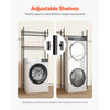 VEVOR Over Washer and Dryer Storage Shelves, 4 Tiers Laundry Room Drying Rack with Hanger Rod and Hooks, Two Rows Adjustable Washer Shelves Space Saver, for Laundry Room Storage & Organization, Black