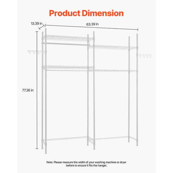 Vevor Storage Shelf Over Washer and Dryer 4-Tier White New – FactoryPure