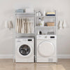 VEVOR Over Washer and Dryer Storage Shelves, 4 Tiers Laundry Room Drying Rack with Hanger Rod and Hooks, Two Rows Adjustable Washer Shelves Space Saver, for Laundry Room Storage & Organization, White