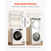 VEVOR Over Washer and Dryer Storage Shelves, 6 Tiers Laundry Room Drying Rack with Hanger Rod and Hooks, Two Rows Adjustable Washer Shelves Space Saver, for Laundry Room Storage & Organization, White