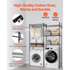 VEVOR Over Washer and Dryer Storage Shelves, 5 Tiers Laundry Room Drying Rack with Hanger Rod and Hooks, Two Rows Adjustable Washer Shelves Space Saver, for Laundry Room Storage & Organization, Black