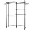 VEVOR Over Washer and Dryer Storage Shelves, 5 Tiers Laundry Room Drying Rack with Hanger Rod and Hooks, Two Rows Adjustable Washer Shelves Space Saver, for Laundry Room Storage & Organization, Black