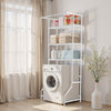 VEVOR Over Washer and Dryer Storage Shelf, 3 Tiers Laundry Room Drying Rack with Hanger Rod and Hooks, Single Row Adjustable Washer Shelves Space Saver, for Laundry Room Storage & Organization, White