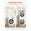 VEVOR Over Washer and Dryer Storage Shelves, 5 Tiers Laundry Room Drying Rack with Hanger Rod and Hooks, Two Rows Adjustable Washer Shelves Space Saver, for Laundry Room Storage & Organization, White