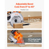 VEVOR Cordless Circular Saw, 7-1/4 inch Blade, 5000 RPM Speed, 0-45 Degree Bevel Capability, Brushless Motor, LED Light, Electric Circular Saw Kit with Battery and Charger Included, for Wood Cutting