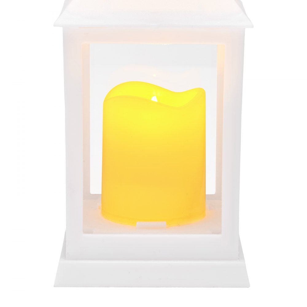 VEVOR 12 Pcs Decorative Candle Lantern, LED Electric Flameless Candle, Plastic LED Holder with Glass, Wall Hanging Indoor Porch Lanterns for Wedding Table Party Farmhouse Indoor Decor, White