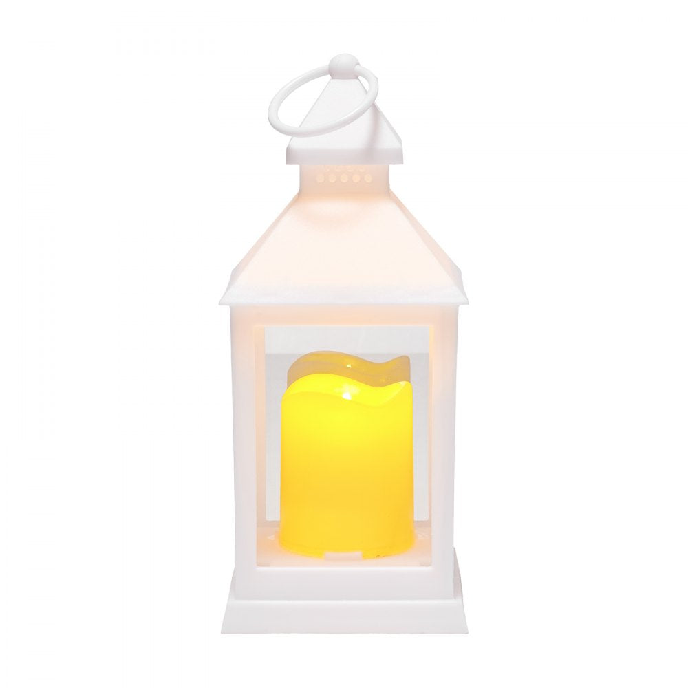 VEVOR 12 Pcs Decorative Candle Lantern, LED Electric Flameless Candle, Plastic LED Holder with Glass, Wall Hanging Indoor Porch Lanterns for Wedding Table Party Farmhouse Indoor Decor, White