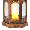VEVOR 12 Pcs Decorative Candle Lantern, LED Electric Flameless Candle, Plastic LED Holder with Glass, Wall Hanging Indoor Porch Lanterns for Wedding Table Party Farmhouse Indoor Decor, Bronze