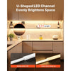VEVOR 20-Pack 3.3 ft/1M U Shape LED Aluminum Channel, with Milky Cover, End Caps and Mounting Clips, Aluminum Profile for LED Strip Light Installations, Easy Installation, for Under Cabinet Counter