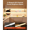 VEVOR 10-Pack 3.3 ft/1M U Shape LED Aluminum Channel, with Milky Cover, End Caps and Mounting Clips, Aluminum Profile for LED Strip Light Installations, Easy Installation, for Under Cabinet Counter