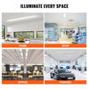 VEVOR 8FT LED Wraparound Light, 110W 10,000LM, Flush Mount LED Shop Light, 4 Pack 6500K Daylight LED Kitchen Ceiling Lighting Fixtures, for Garage Office Laundry Fluorescent Tube Replacement, FCC
