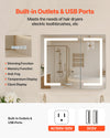 Built-in outlets and USB ports, dimming/memory/anti-fog/temperature/clock display features