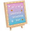 VEVOR Gradient Felt Letter Board, 10"x10" Felt Message Board, Changeable Sign Boards with 510 Letters, Stand, and Built-in LED Lights, Baby Announcement Sign for Home Classroom Office Decor Wedding