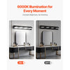 VEVOR 4-Light LED Modern Vanity Light Fixtures, 25.59-Inch, Black Finish Bathroom Wall Lighting Fixture Over Mirror, with IP44 Waterproof, for Bathroom, Living Room, Bedroom, Hallway, Cool White 6000K