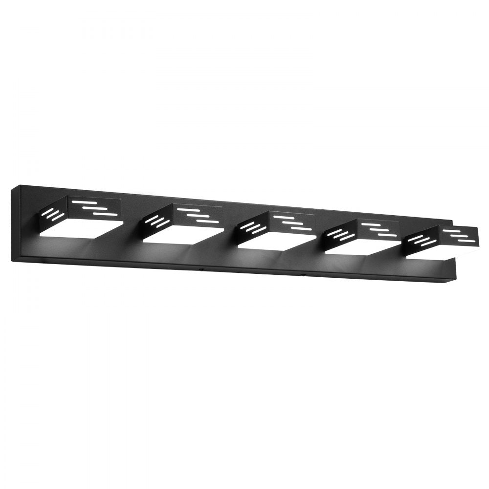 VEVOR 5-Light LED Modern Vanity Light Fixtures, 33.46-Inch, Black Finish Bathroom Wall Lighting Fixture Over Mirror, with IP44 Waterproof, for Bathroom, Living Room, Bedroom, Hallway, Cool White 6000K