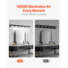VEVOR 6-Light LED Modern Vanity Light Fixtures, 40.35-Inch, Black Finish Bathroom Wall Lighting Fixture Over Mirror, with IP44 Waterproof, for Bathroom, Living Room, Bedroom, Hallway, Cool White 6000K