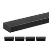 VEVOR 6.5 ft Stainless Steel Handrail, Rectangular Top Stair Deck Hand Rail for Outdoor/Indoor Steps with End Cap,Matte Black Coating Adjustable Metal Stair Rail for Cable Railing Kit