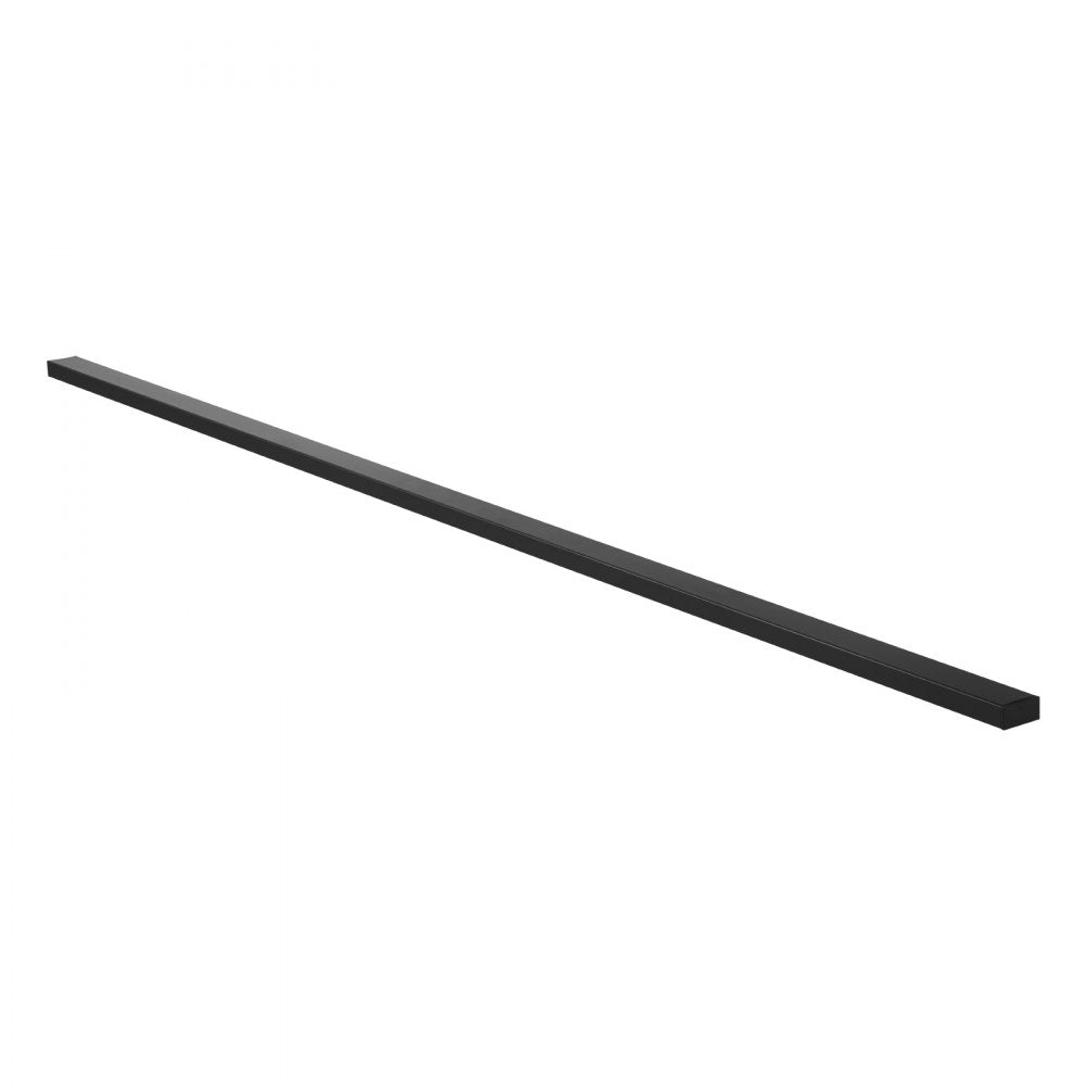 VEVOR 6.5 ft Stainless Steel Handrail, Rectangular Top Stair Deck Hand Rail for Outdoor/Indoor Steps with End Cap,Matte Black Coating Adjustable Metal Stair Rail for Cable Railing Kit