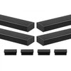 VEVOR 4 Pack 6.5 ft Stainless Steel Handrail, Rectangular Top Stair Deck Hand Rail for Outdoor/Indoor Steps with End Cap,Matte Black Coating Adjustable Metal Stair Rail for Cable Railing Kit