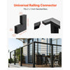 VEVOR 2 Pack Corner Connectors for Handrail, Extension Stair Railing Accessories, POM Hand Rail Connector Fittings for Rectangular Cable Railing, Deck Cable Rail System Outdoor, Matte Black, HT-05