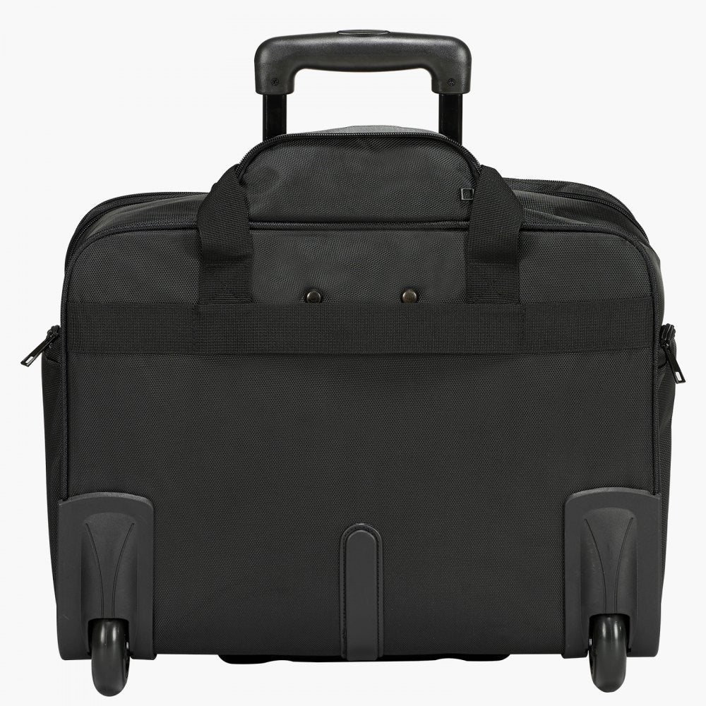 VEVOR Rolling Laptop Bag, Fits Up to 17.3 Inch Laptop, Wheeled Briefcase, Roller Computer Tote Bag with Wheels & Telescoping Handle, Laptop Case for Work Travel Business Office, Women & Men (Black)