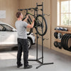 VEVOR Bike Stand for 4 Bikes, Freestanding Vertical Bike Storage Rack, with Height-Adjustable Hooks, Heavy-Duty Carbon Steel Garage Bicycle Floor Stand, Ideal for Garage, Apartment, Home, Black