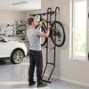 VEVOR Bike Stand for 2 Bikes, Freestanding Vertical Bike Storage Rack, with Height-Adjustable Hooks, Heavy-Duty Carbon Steel Standing Bicycle Floor Stand, Ideal for Garage, Apartment, Home, Black