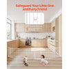 VEVOR Baby Gate, 192 Inches Extra Wide, 28 Inches High 8-Panel Foldable Dog Gate, for Child Pet Security, One-Hand Open, Install Between Two Walls or As a Fence, for Stairs and Doorways, White
