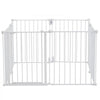 VEVOR Baby Gate, 192 Inches Extra Wide, 28 Inches High 8-Panel Foldable Dog Gate, for Child Pet Security, One-Hand Open, Install Between Two Walls or As a Fence, for Stairs and Doorways, White
